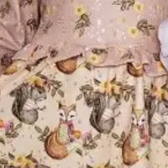 Foxy & Squirrely Long Sleeve Cotton Blend Dress - Picture 2 of 4